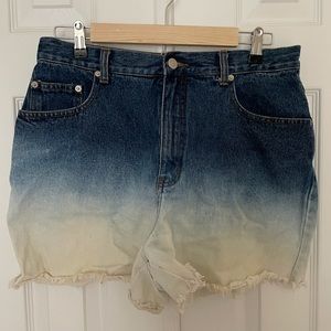 Ombré denim shorts